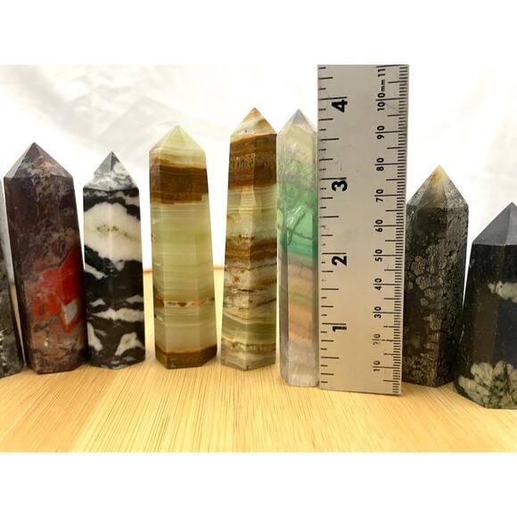 2LB Natural Quartz Stone Obelisk Tower Point Polished Crystal Mixed Lot 12x - Picture 8 of 16